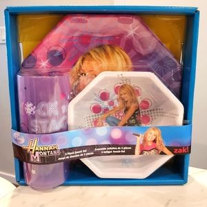 Hannah Montana Disney Zak 3-piece SnackSet Rock The Stage NIB Collectors Set Vtg
